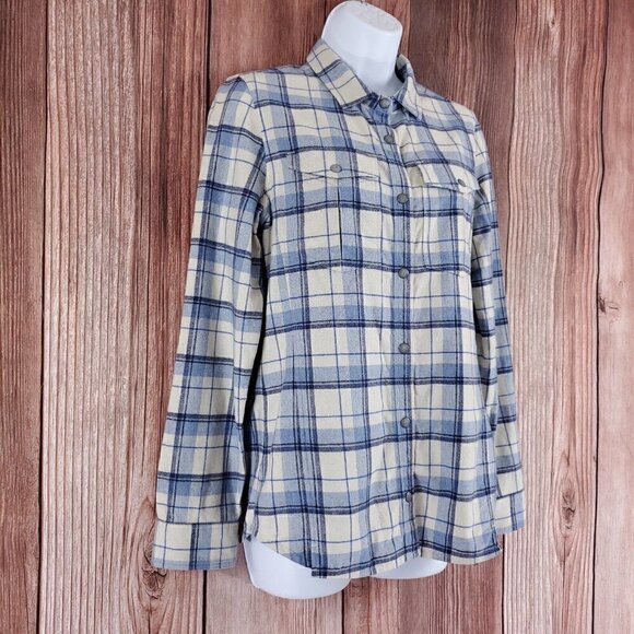 ibex Womens Size Small Taos Wool Blend Plaid Snap Button Long Sleeve Shirt - Picture 3 of 16
